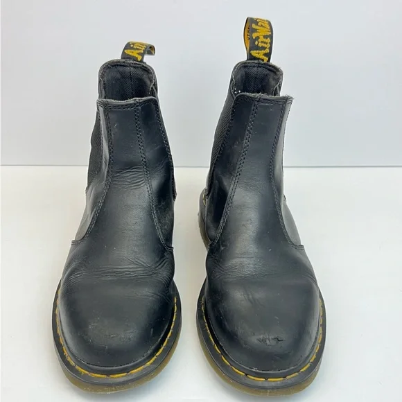Dr. Martens Boots Women’s Size 8 Black Leather Chelsea Boots Yellow Stitching - Picture 3 of 9